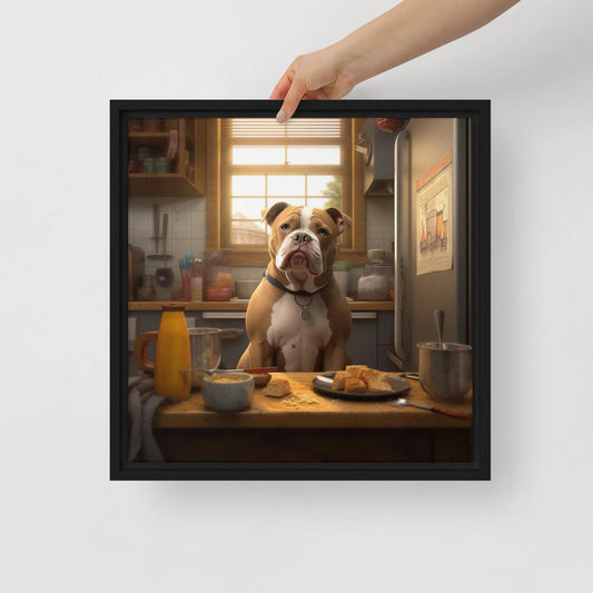 American Bully Puppy Art Floating Canvas - Roclla Media Art