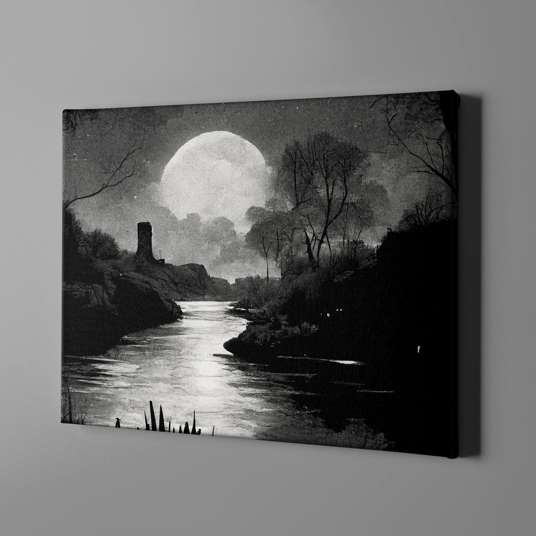 Professional Fine Art Landscape Canvas - Moonlight Peace Landscape Fine Art Canvas 31.07
