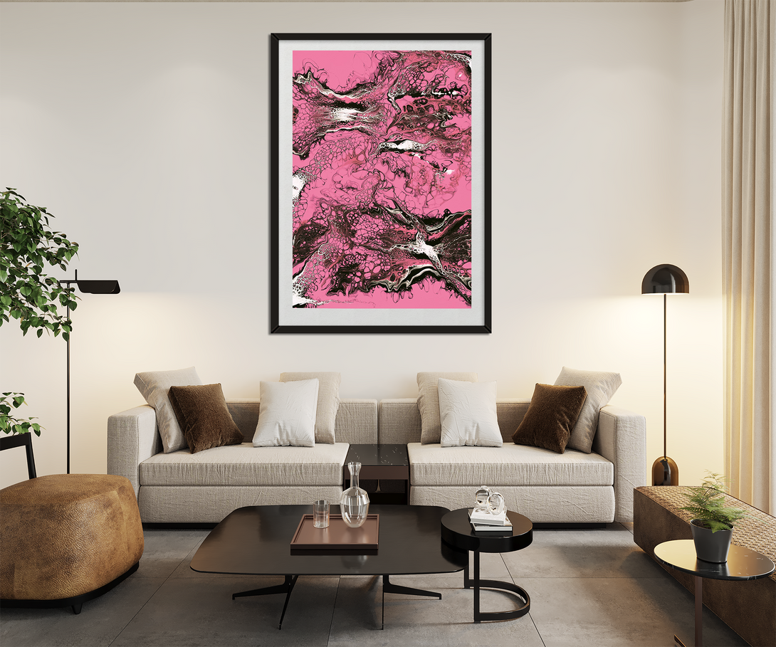 Fluid Art Framed Print - Aurelio Pink Print