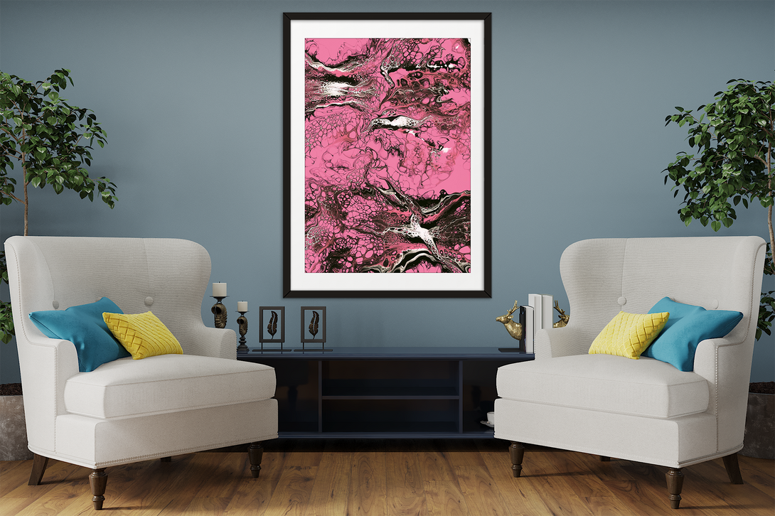 Fluid Art Framed Print - Aurelio Pink Print